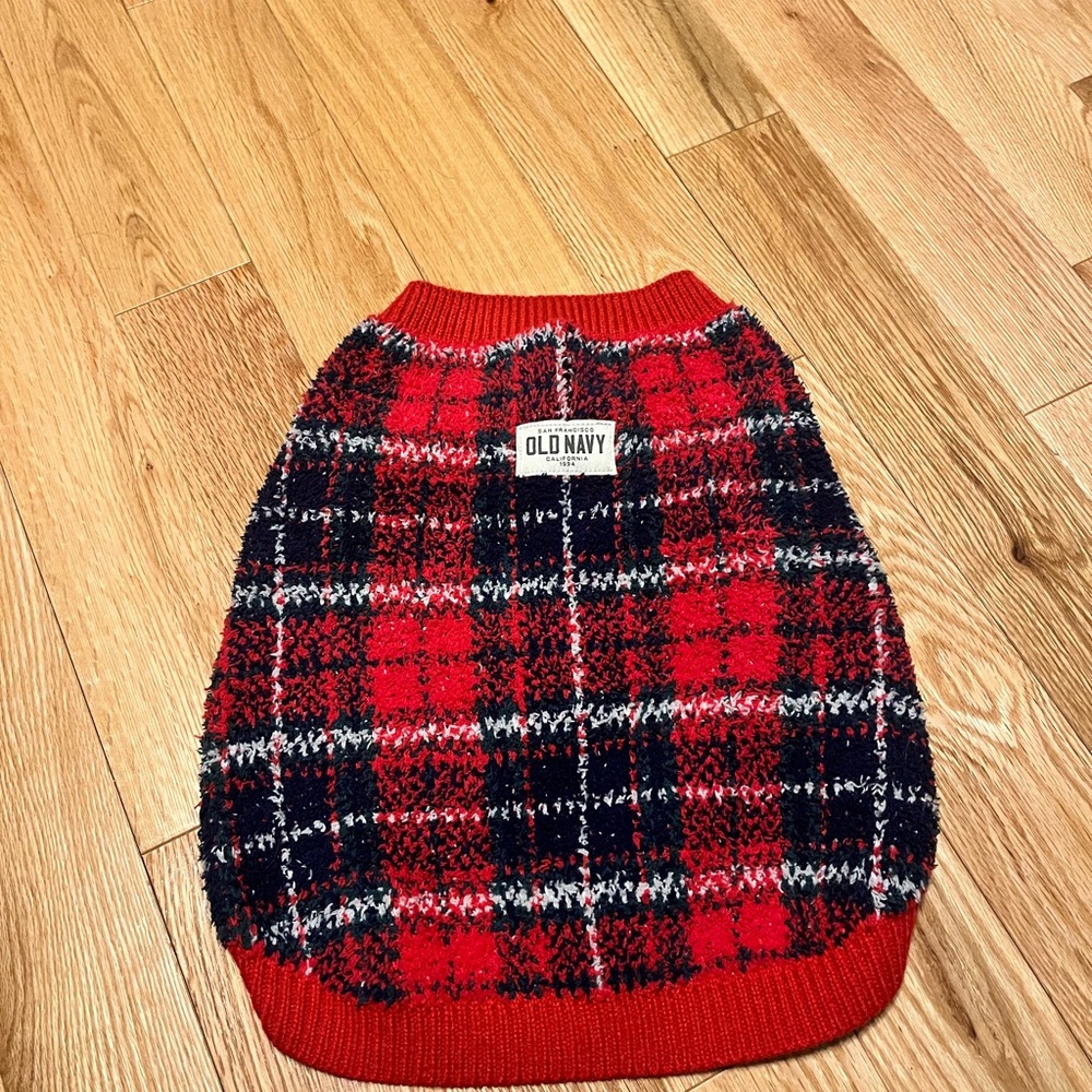 Old Navy Red and Black Dog Sweater